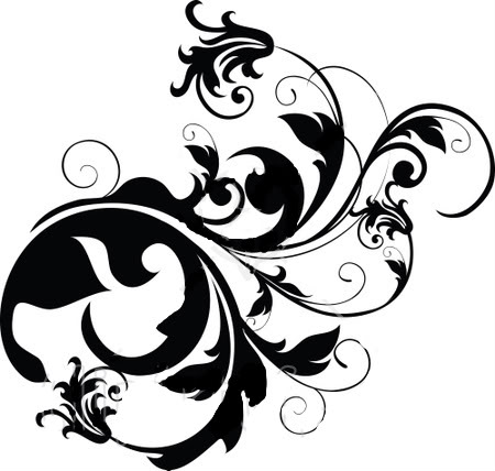 36732-Clipart-Illustration-Of-A-Thick-Black-Vine-Flourish-With ...