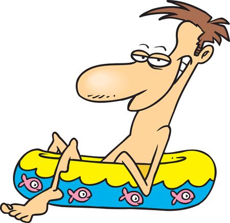 Cartoon man in swim ring | Going Away Party | Pinterest
