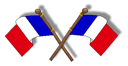 Crossed French Flags Shadowed - Flag Clip Art - France