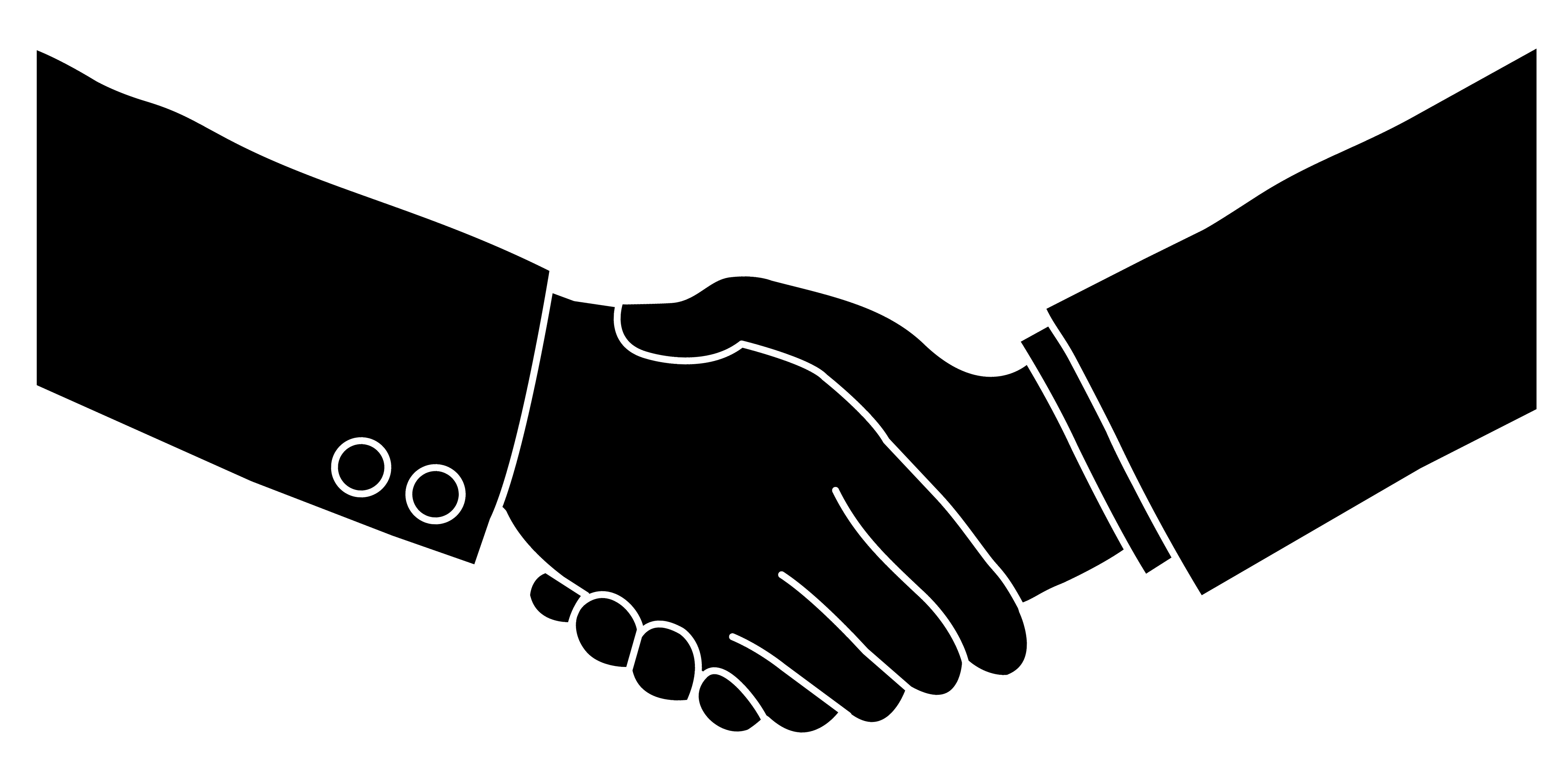 Business Handshake Black Silhouette - Free Clip Art