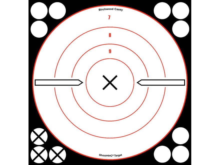 Birchwood Casey Shoot-N-C White/Black 8 X Bullseye Reactive Targets