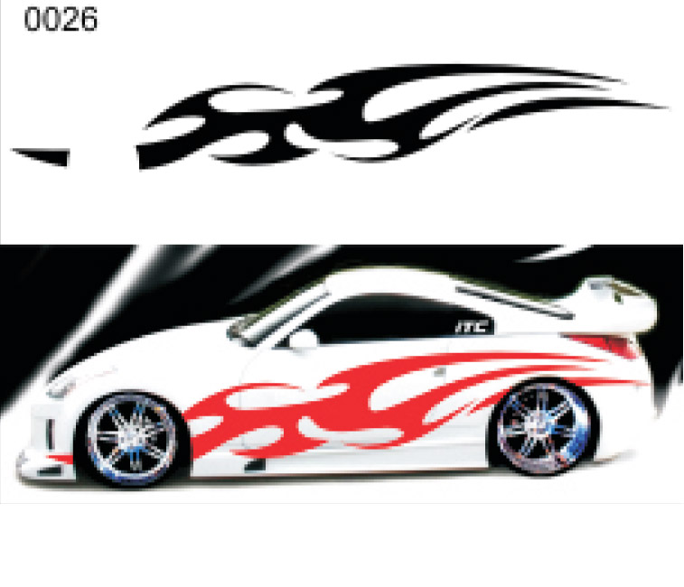 Tribal Flame Style 26 Vinyl Vehicle Graphic Kit