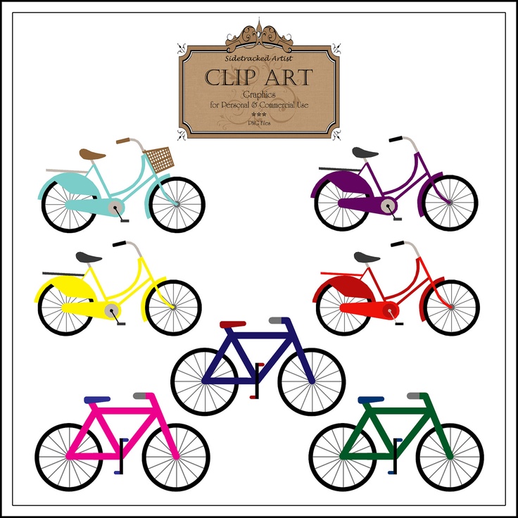 Bicycles Clip Art by sidetrackedartist | {Logos} | Pinterest