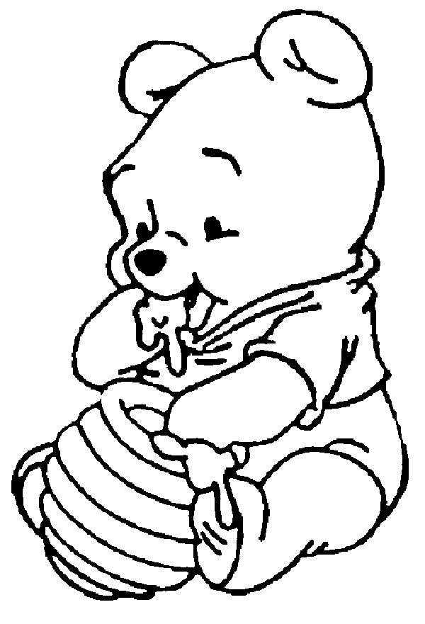 Winnie eat Honey Coloring Page | Coloring Pages Trend