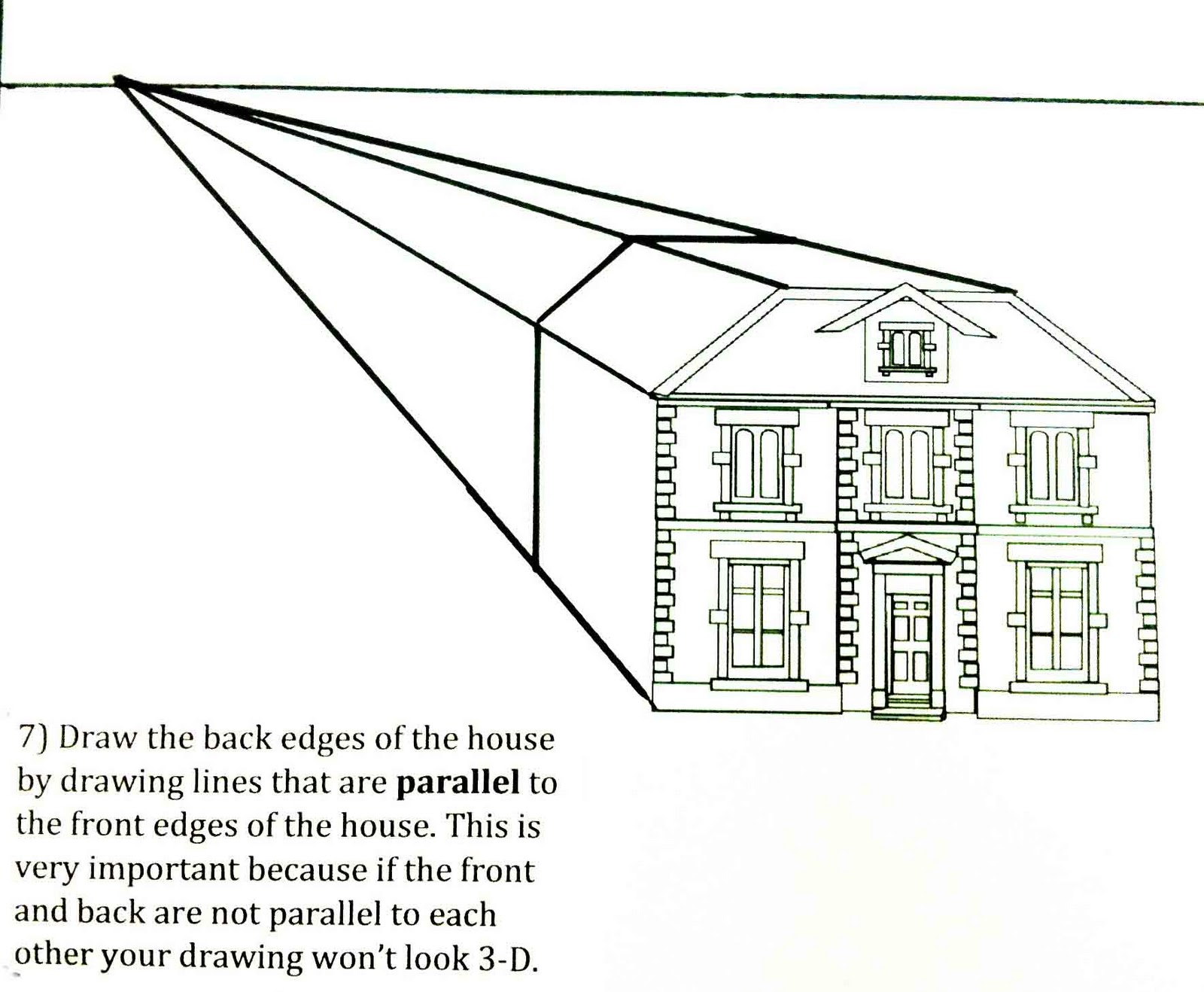 The Helpful Art Teacher: Perspective Drawing 101...Drawing a house ...