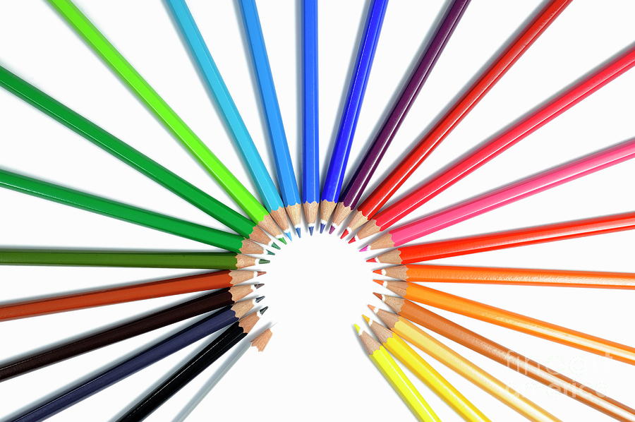 Circle Of Colorful Crayons by Sami Sarkis - Circle Of Colorful ...