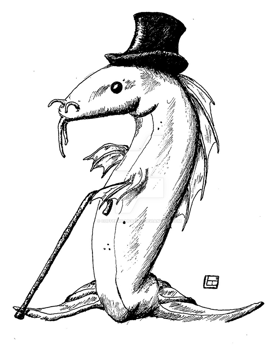 Catfish In A Top Hat By CoffeeWithFafnir On DeviantArt Cliparts.co
