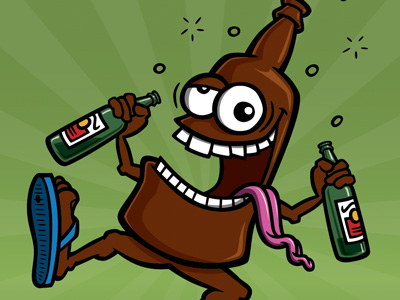 Dribbble - Cartoon Beer Bottle Character / Buckets