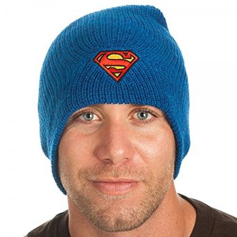 Amazon.com: DC Comics Superman Logo Roll Slouch Beanie Cap Hat ...