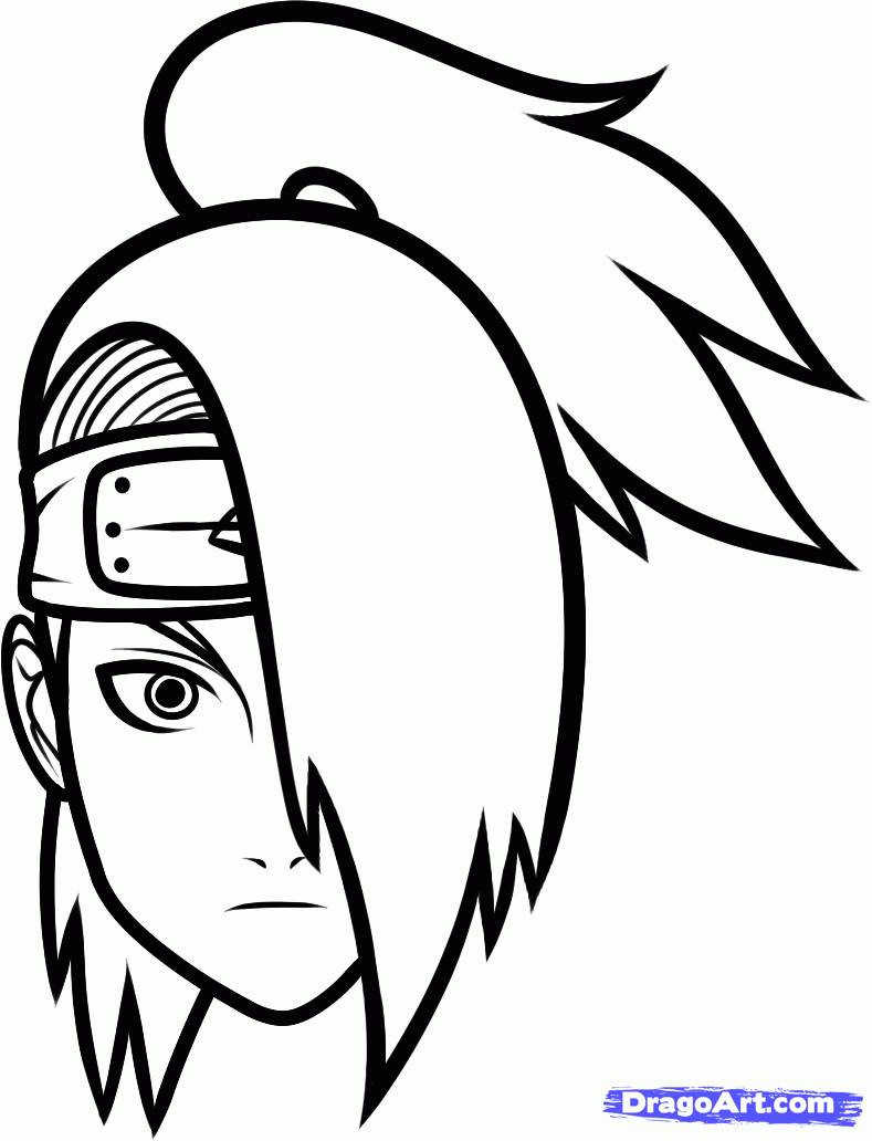 How to Draw Deidara Easy, Step by Step, Naruto Characters, Anime ...