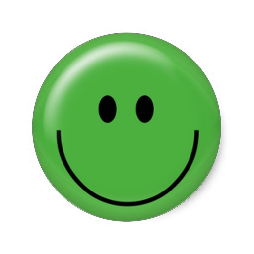 Happy green smiley face classic round sticker | Zazzle