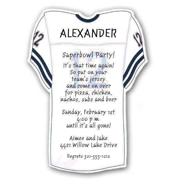 Football Jersey Diecut Invitations | PaperStyle