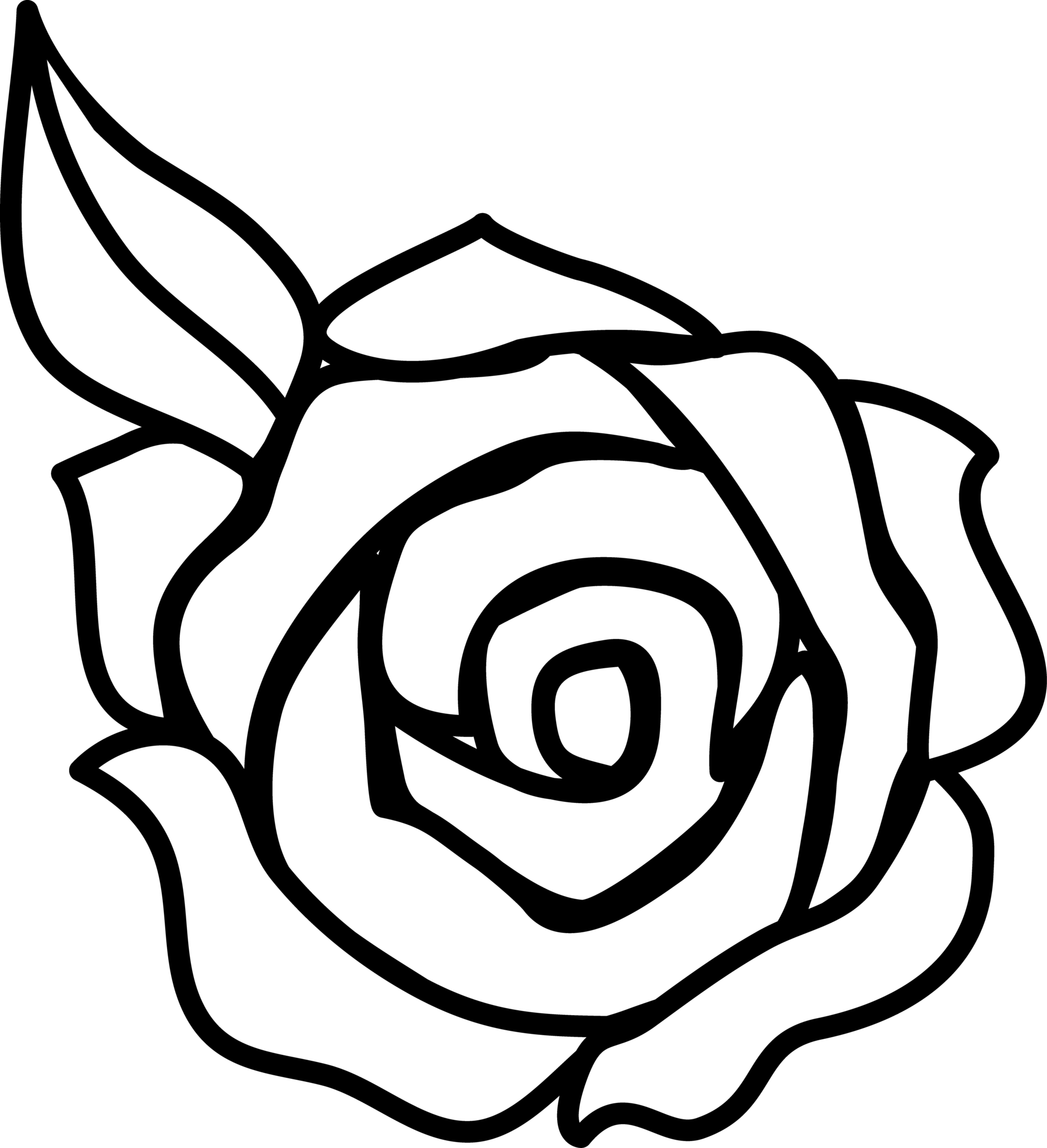Simple Rose Drawing - Gallery