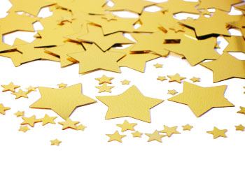 Gold Star Confetti by the pound or packet. Assorted Sizes Gold ...