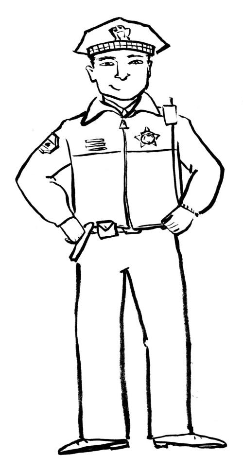 Policeman Grasp Waist Coloring Pages - Police Coloring Pages ...