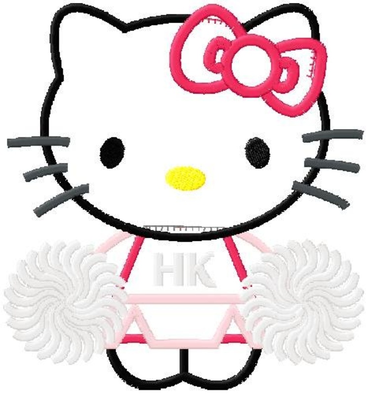 Hello Kitty Cheerleader Machine Applique Design In 4 Sizes - Must ...