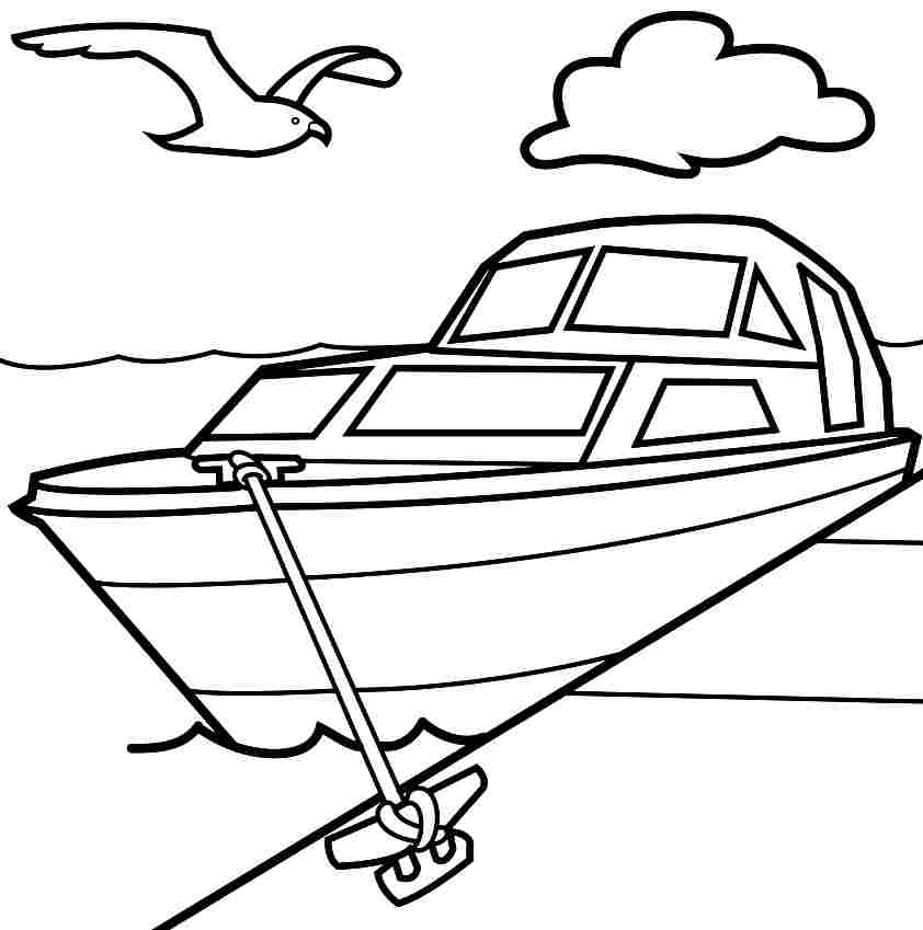 Free Printable Transportation Boat Coloring Pages For Kindergarten #