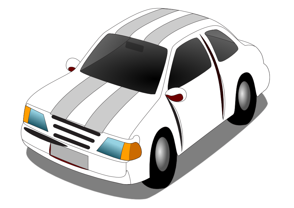 a Car Little Red Black White Line Art Coloring Book Colouring ...