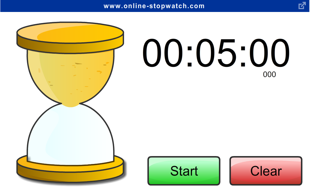 online timer clock face