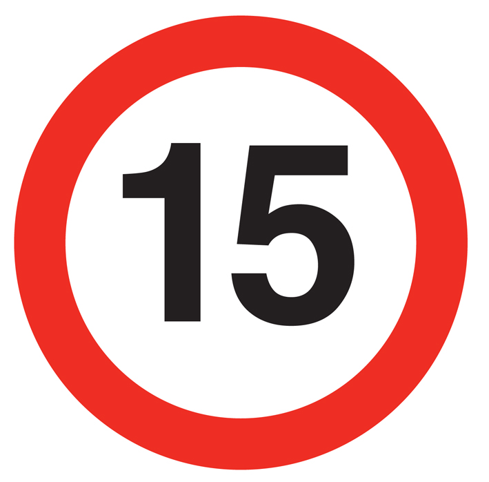 15mph Speed Limit Circle - Sarah's School Signs