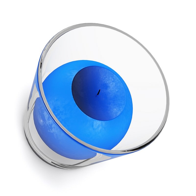 Blue Candle in Glass 3D Model .max .obj .fbx .c4d .mtl- CGTrader.