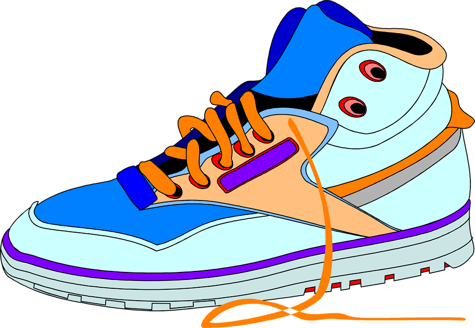 Free Stock Photos | Illustration of a blue and orange sneaker ...