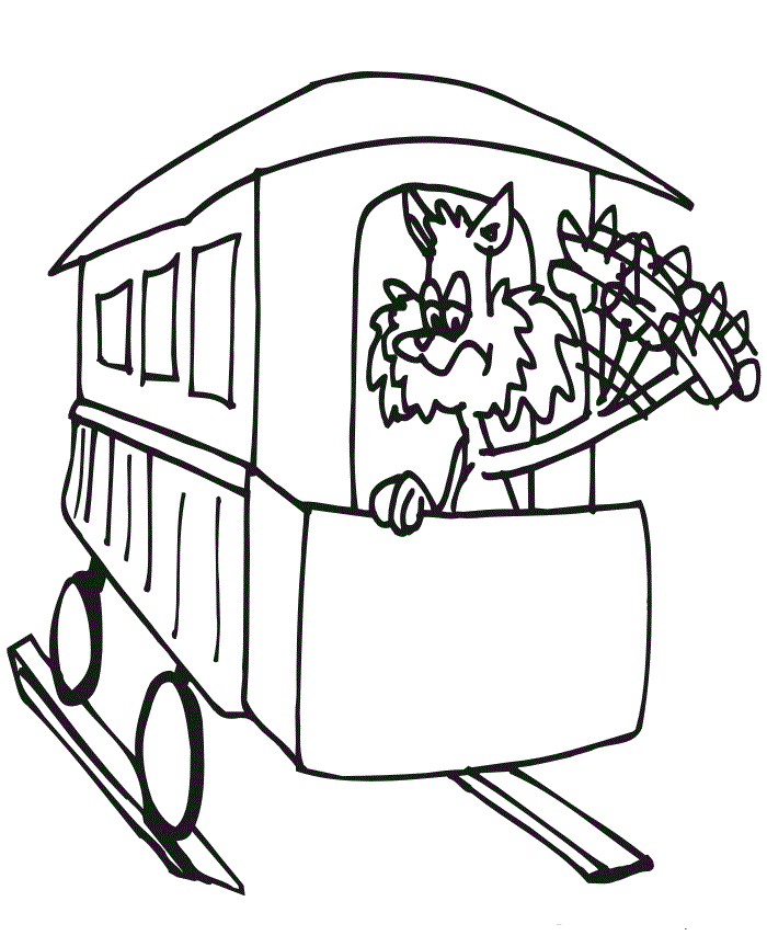 Train Toy Coloring Page | Kids Coloring Page