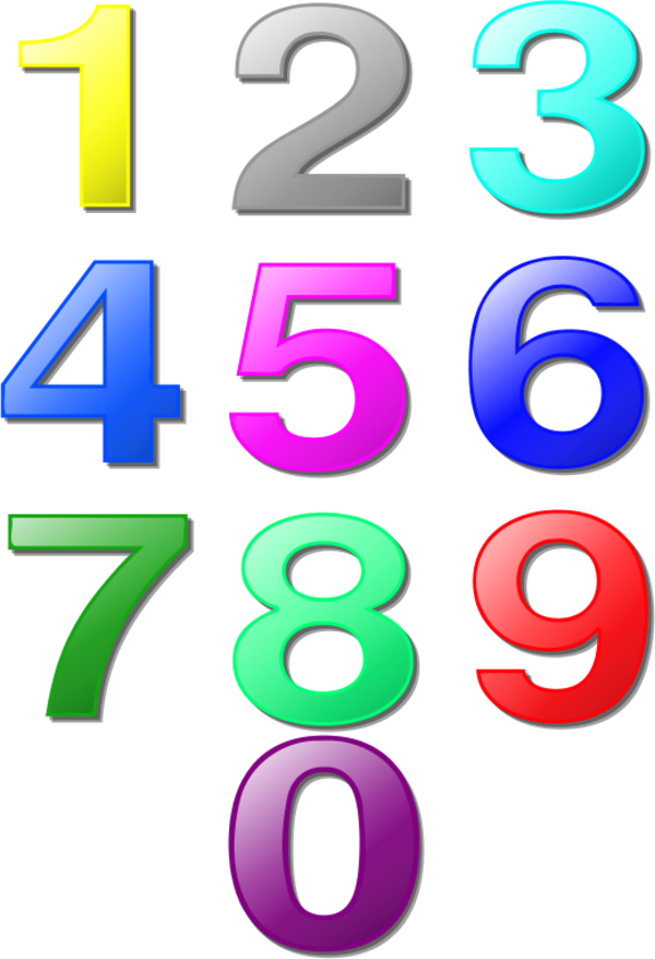 digits numbers numerals decimal system - vector Clip Art