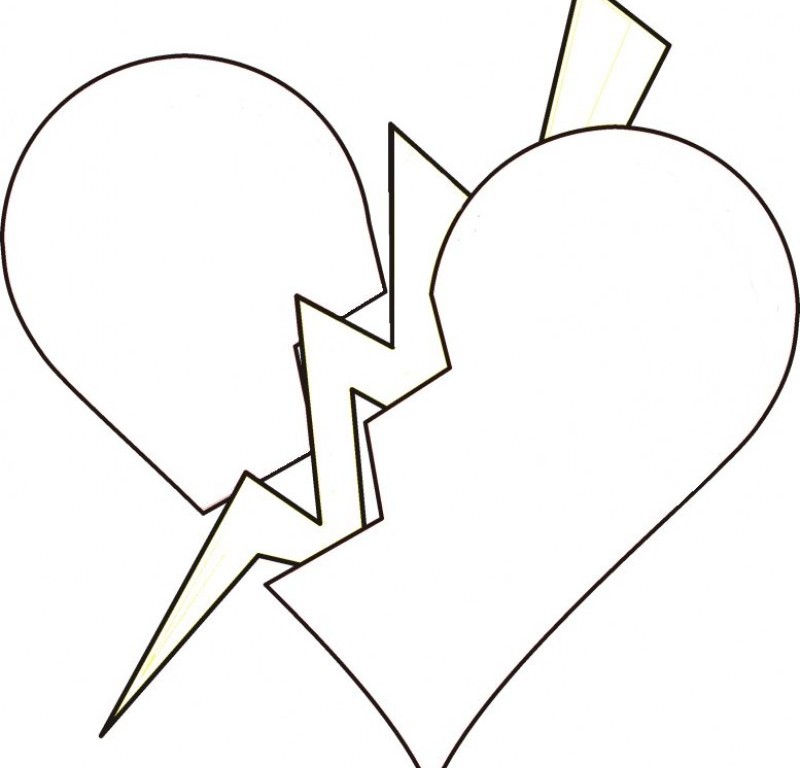 Broken Heart Coloring Pages - HD Printable Coloring Pages