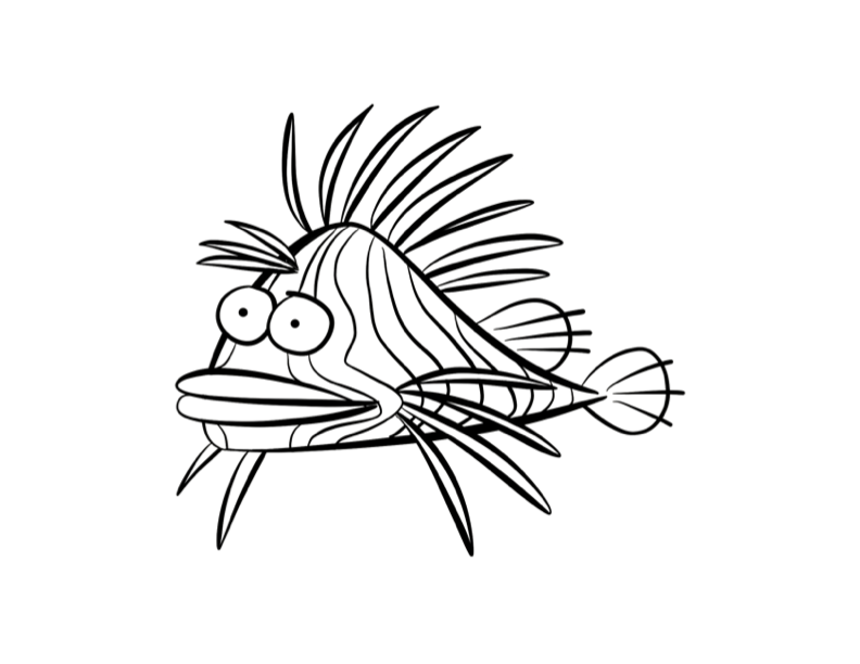lion fish Colouring Pages