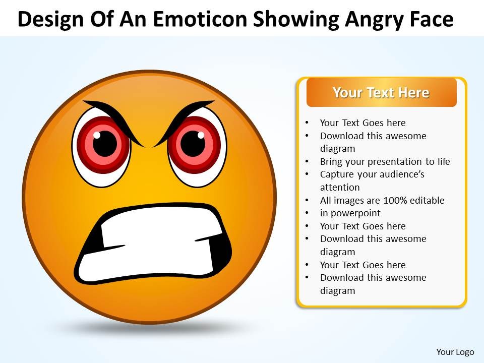 Business PowerPoint Templates design of an emoticon showing angry ...