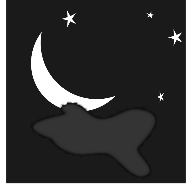 Clipart - Night Sky with Moon and Stars