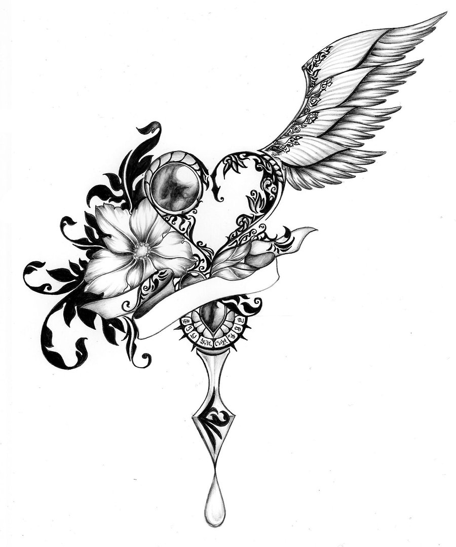 Tattoo's For > Tattoo Drawings Of Hearts With Wings