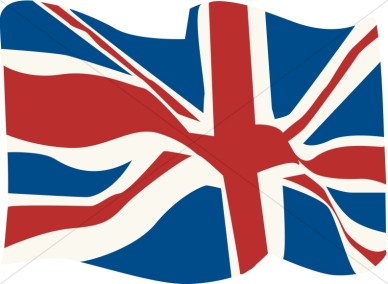 British Flag in the WInd | Veteran's Day Clipart