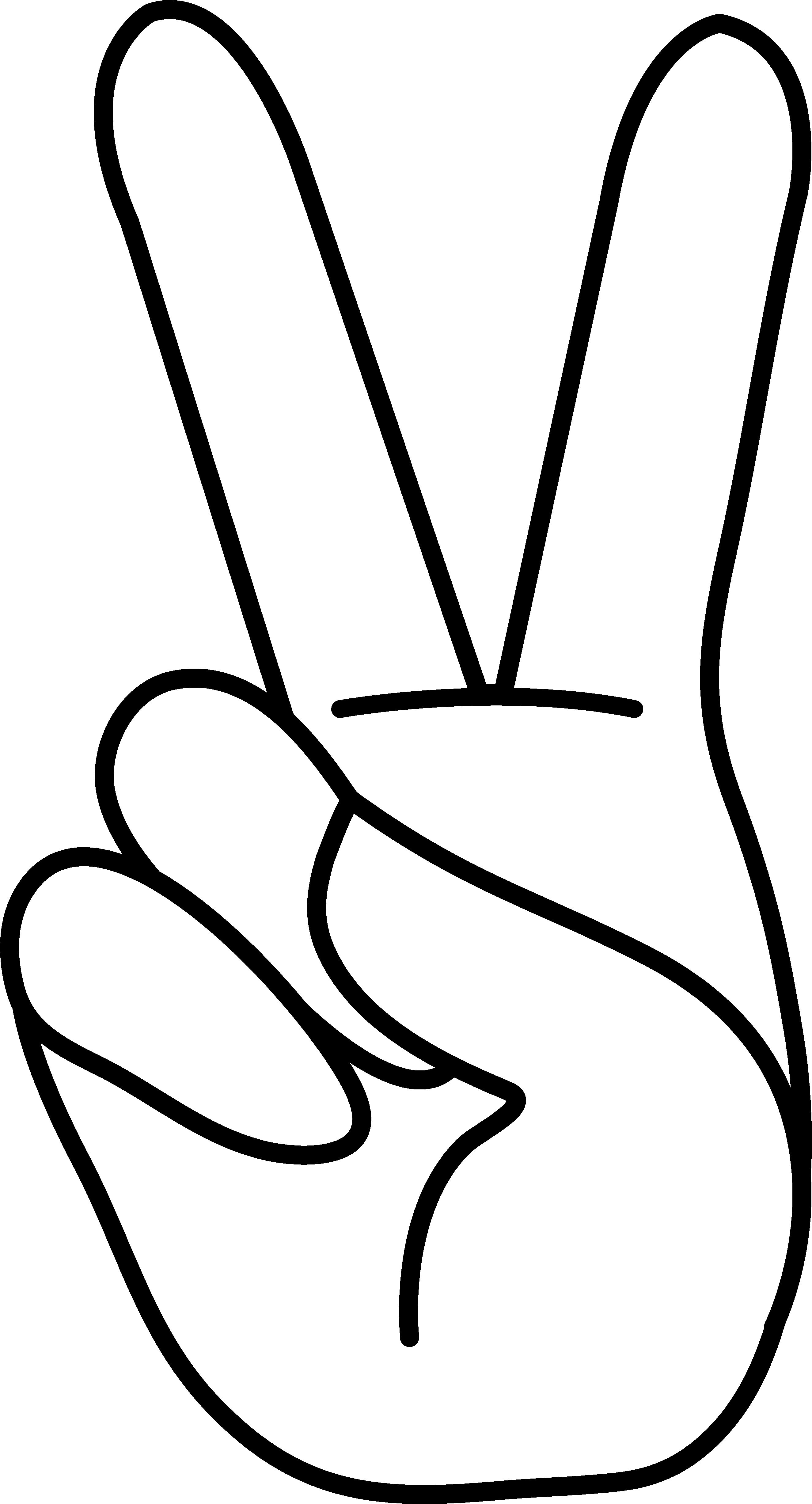 Peace Hand Sign Coloring Page - Free Clip Art