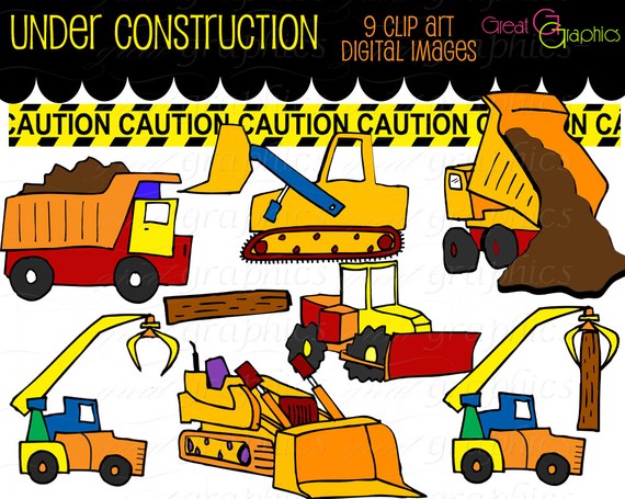 Construction Clipart Truck Clip Art Kids Digital by GreatGraphics