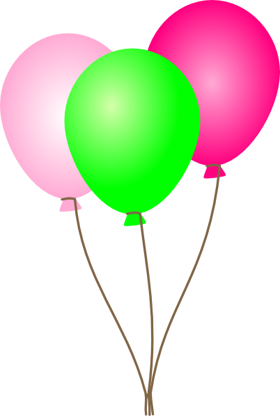Pink Green Balloons clip art - vector clip art online, royalty ...