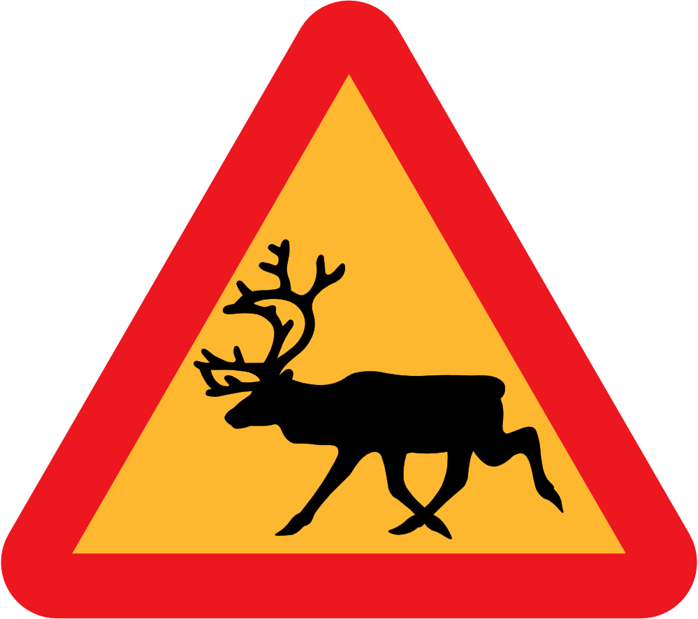 clipartist.net » Clip Art » ryanlerch warning reindeer roadsign ...