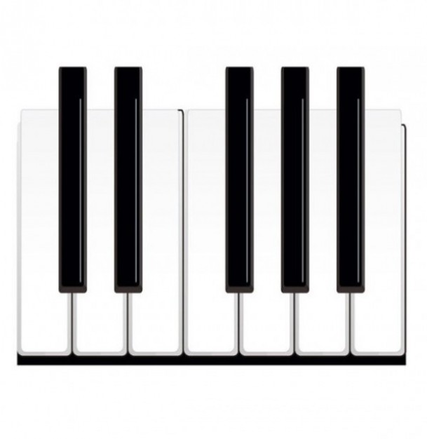 Realistic Black And White Piano Keys (.) - Objects vector #19297 ...