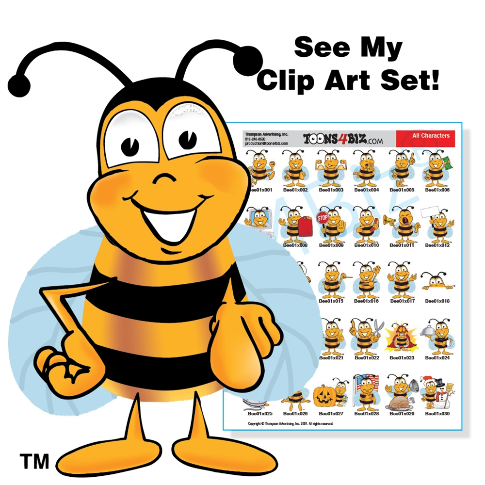 Bumble Bee Mascot Clip Art Bundle
