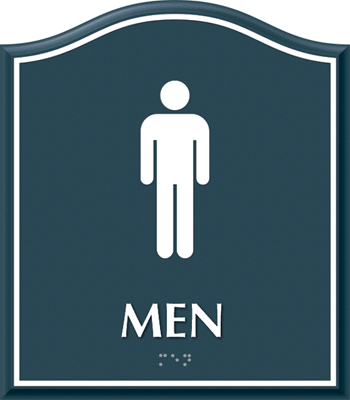 Men Restroom Sign With Women / Men Symbol & Border, SKU - SE ...