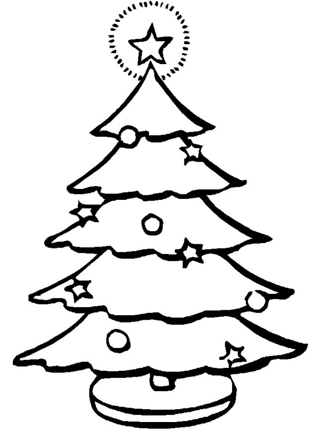 simple Christmas tree coloring pages | Coloring Pages