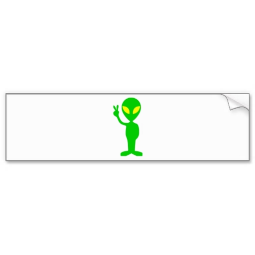 Alien Peace Sign Sticker | Zazzle