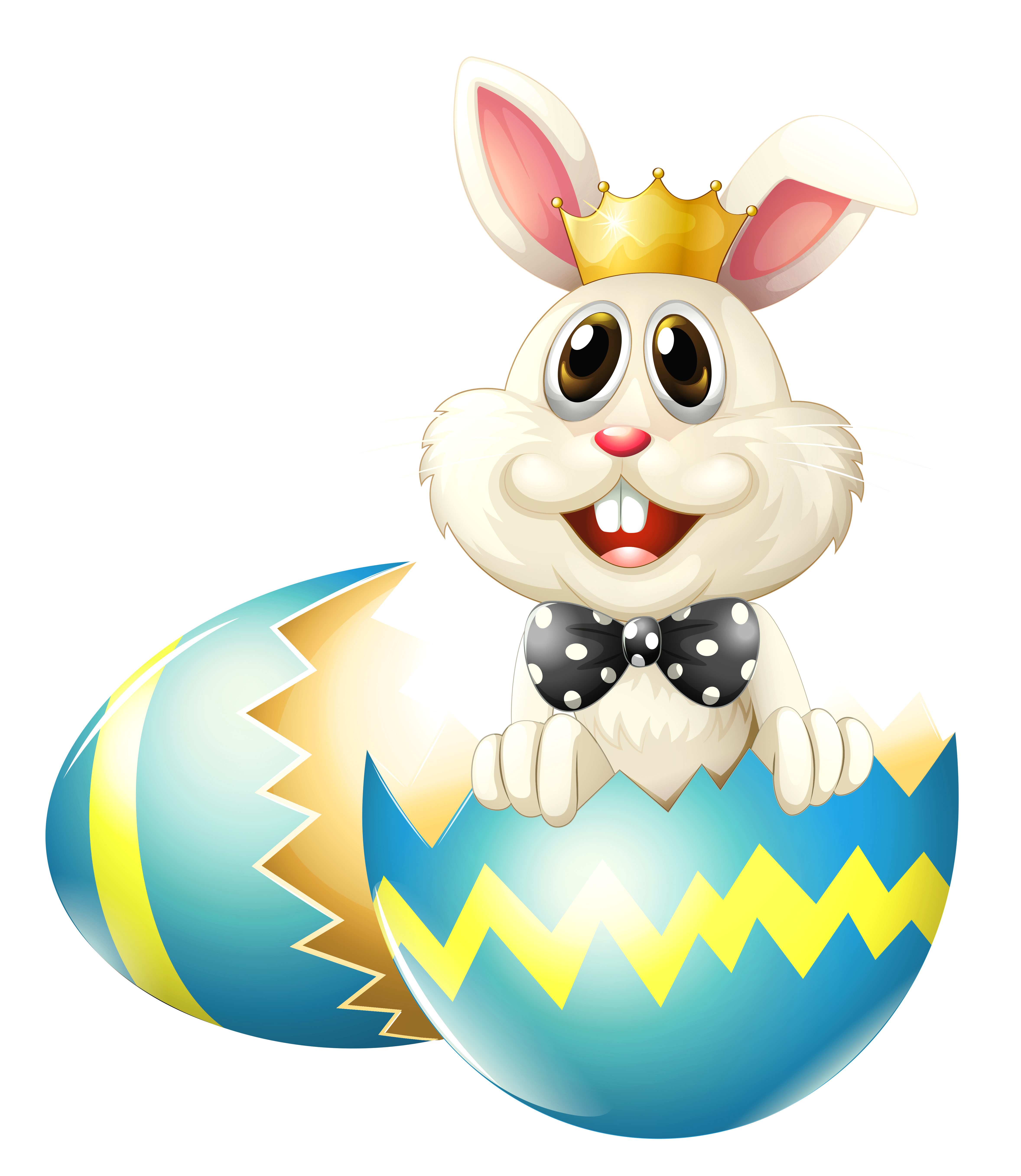 Easter Bunny with Crown PNG Clipart Picture