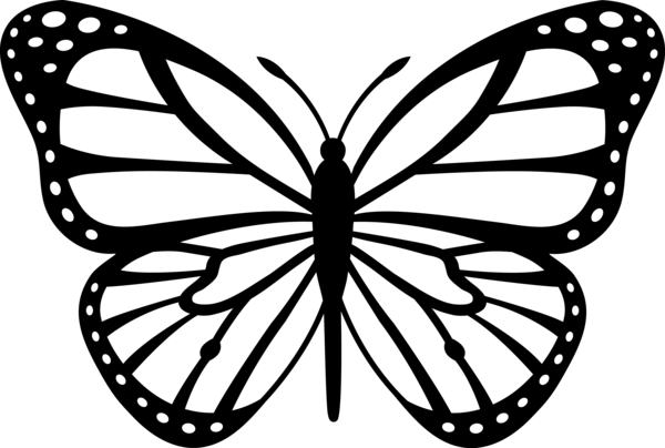 Monarch Butterfly Black White image - vector clip art online ...