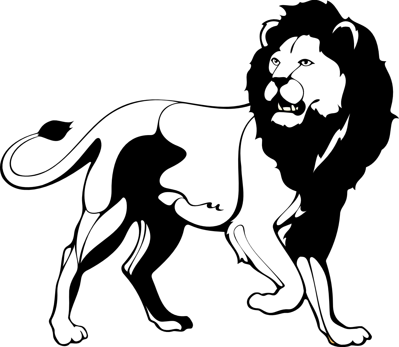 Pix For > Black And White Lion Graphic
