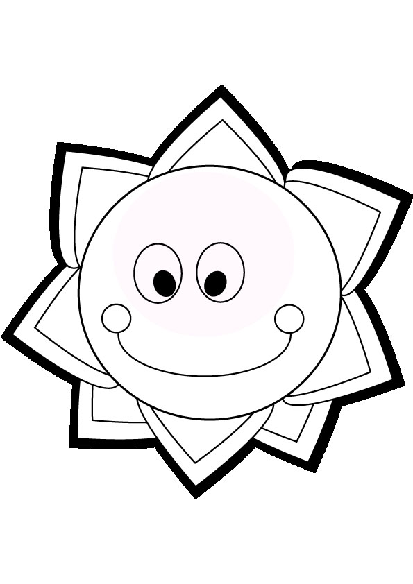Smiling sun coloring pages pictures