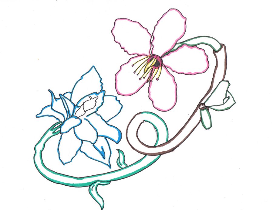 Larkspur Flower Tattoo - Cliparts.co