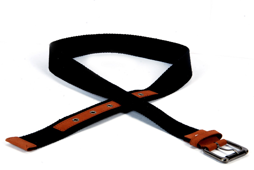 Buy Aadaana Black Canvas And Leather Men Belt - BTC-055 Online at ...