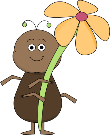 Ant with a Flower Clip Art - Ant with a Flower Image